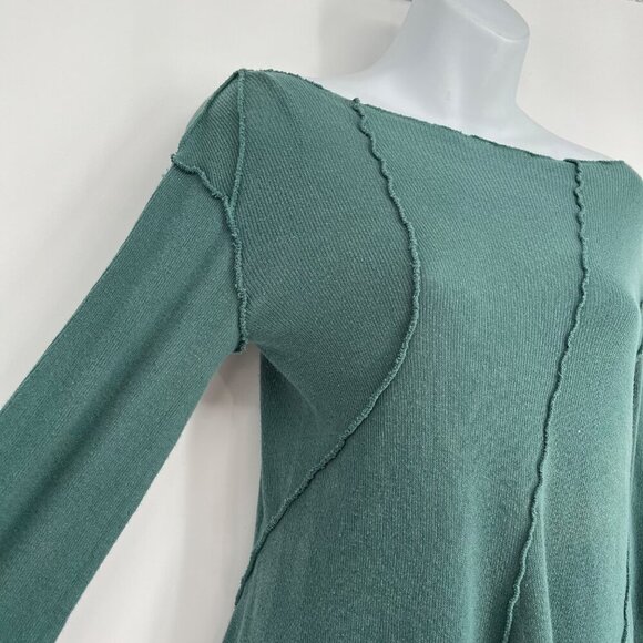 We The Free Teal Long Sleeve Asymmetrical Hem Top - Picture 2 of 9